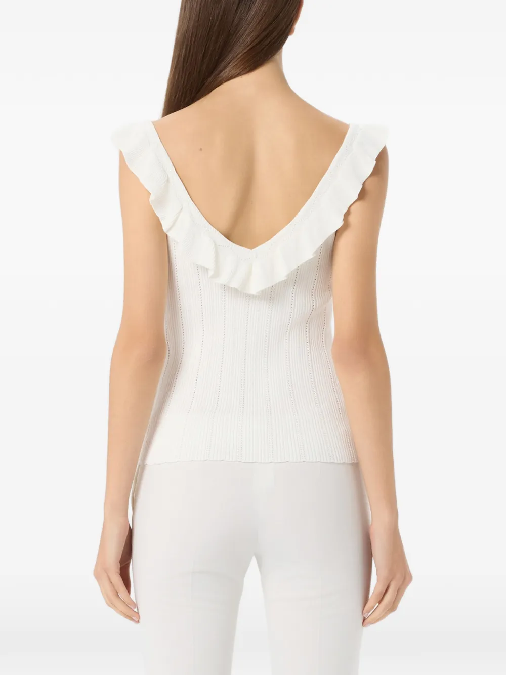 Ruffled V-Neck Tank Top