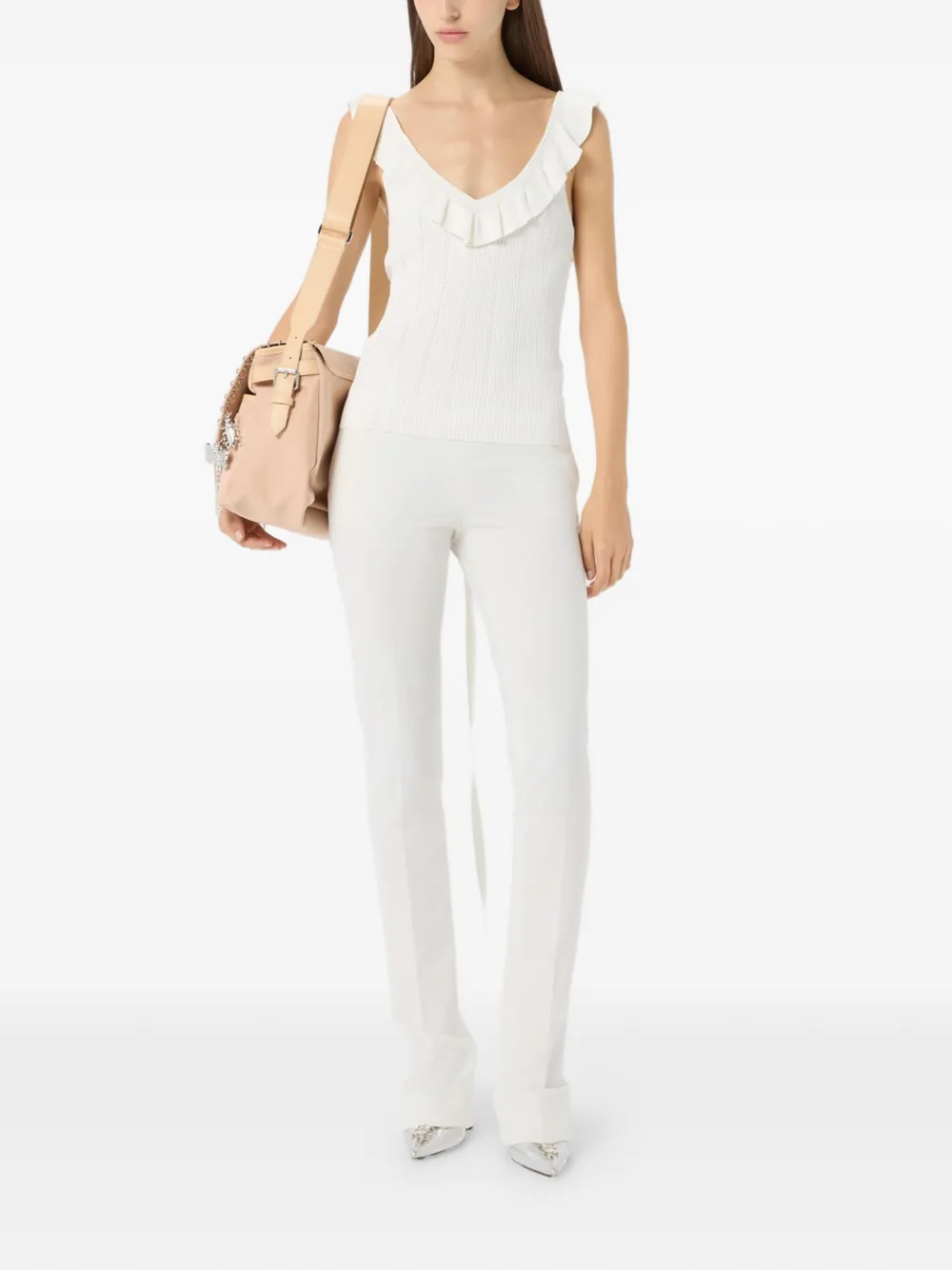 Ruffled V-Neck Tank Top