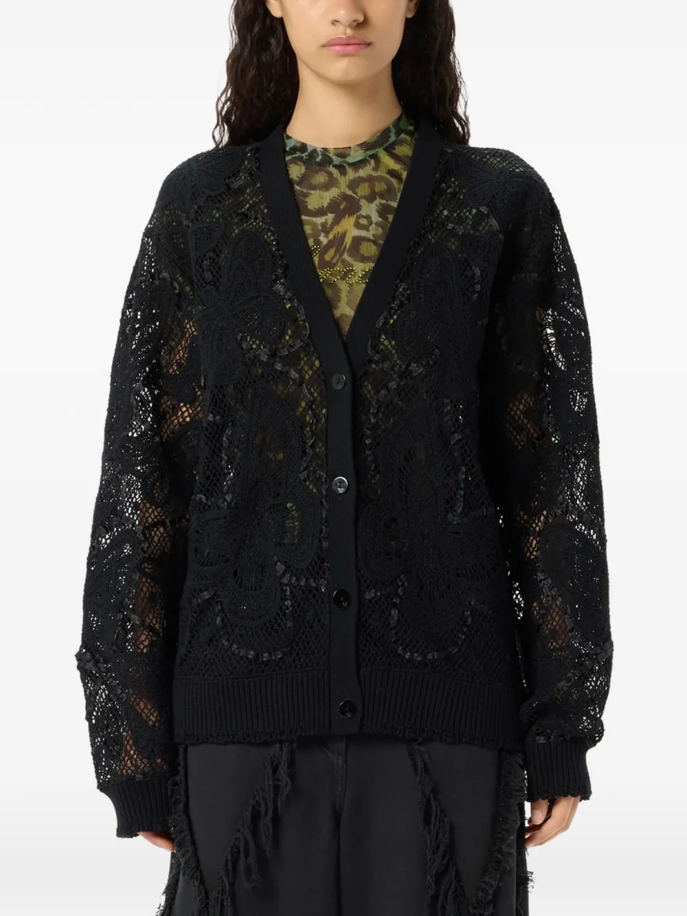 Blumarine Vest met V-hals Zwart
