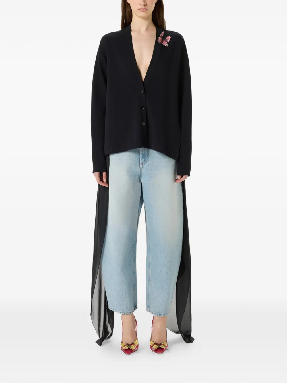 Blumarine Vest met vlinderapplicatie Zwart
