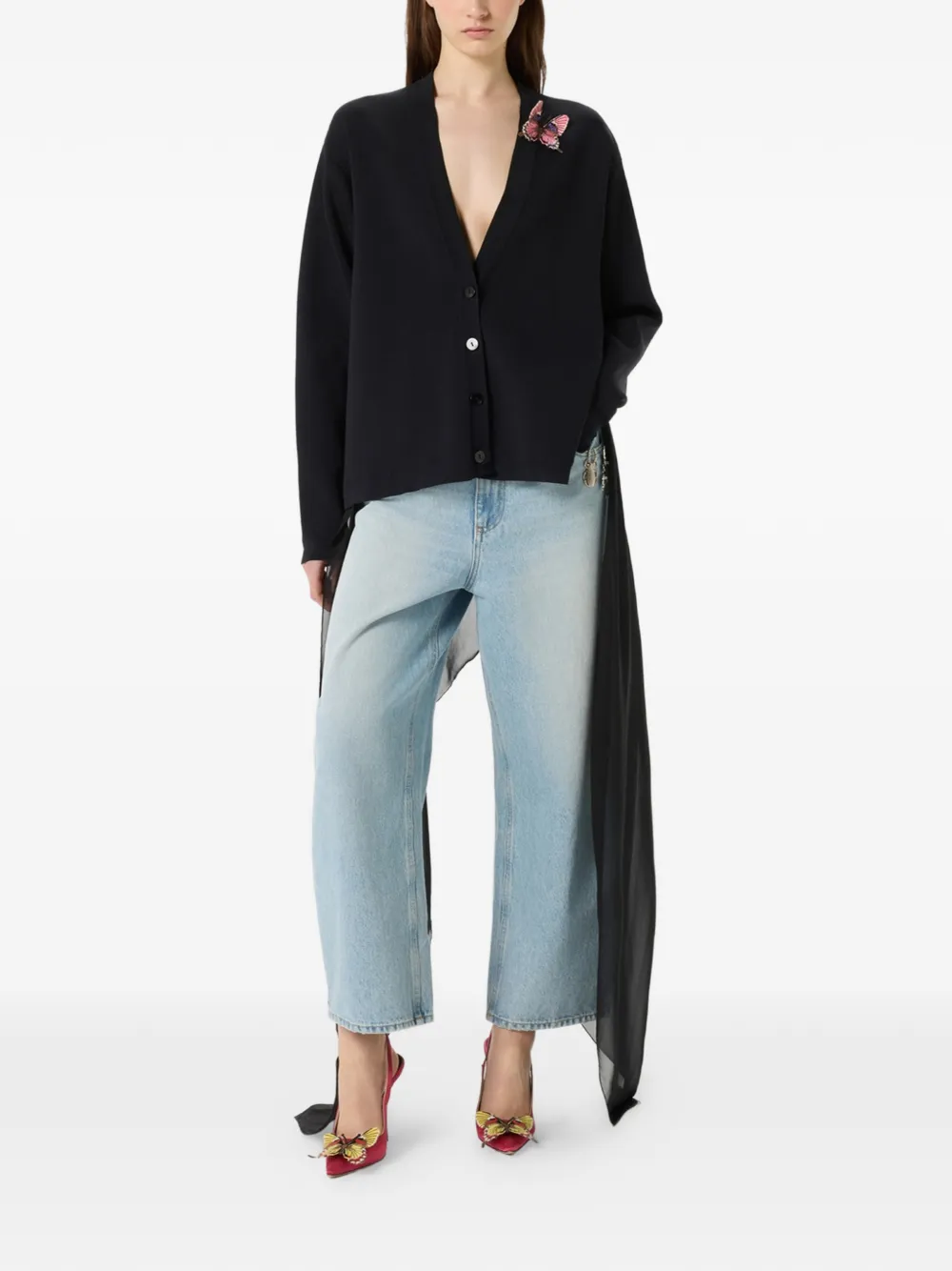 Blumarine Vest met vlinderapplicatie Zwart