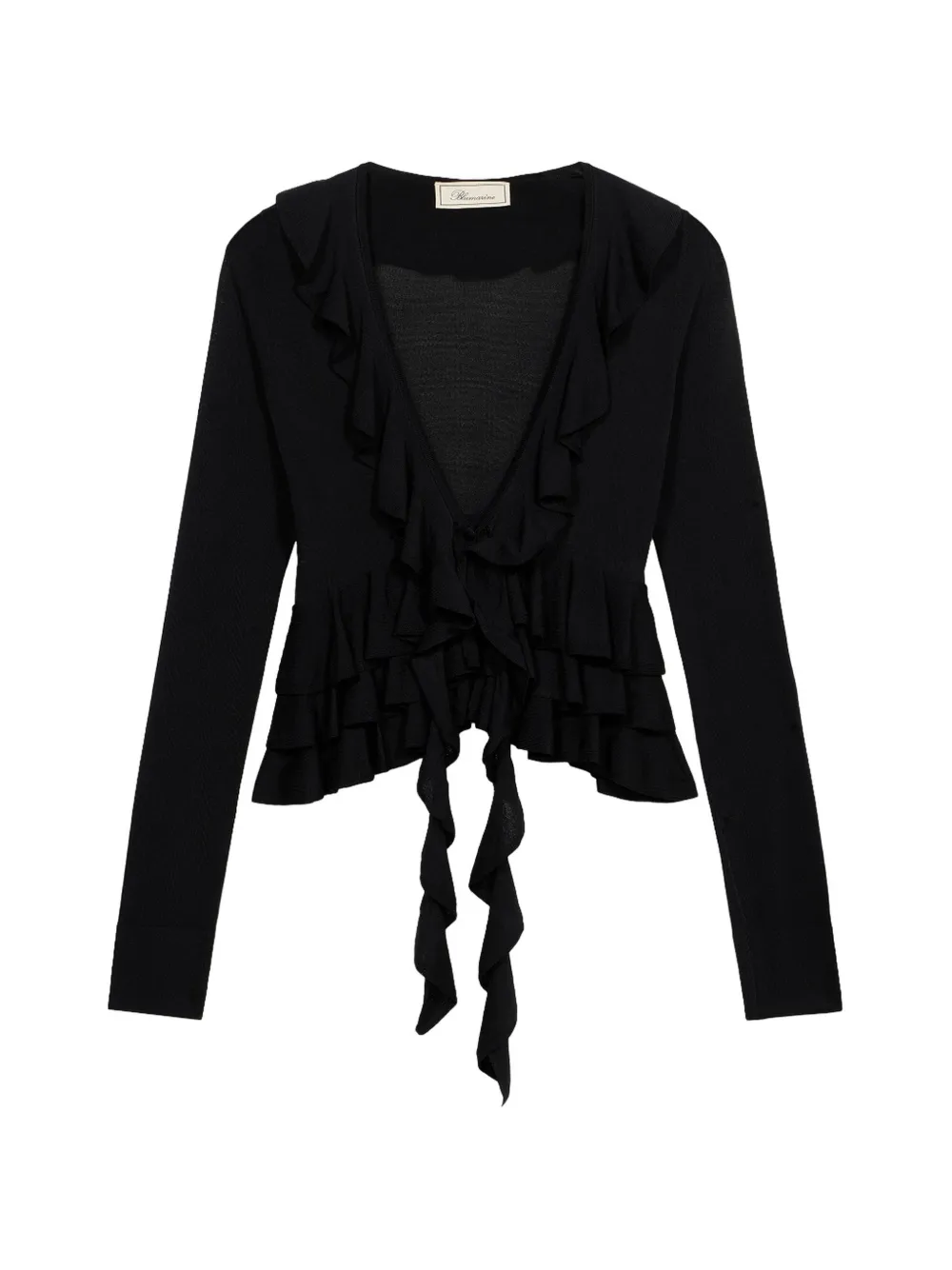 Blumarine Cardigan con ruches - Nero