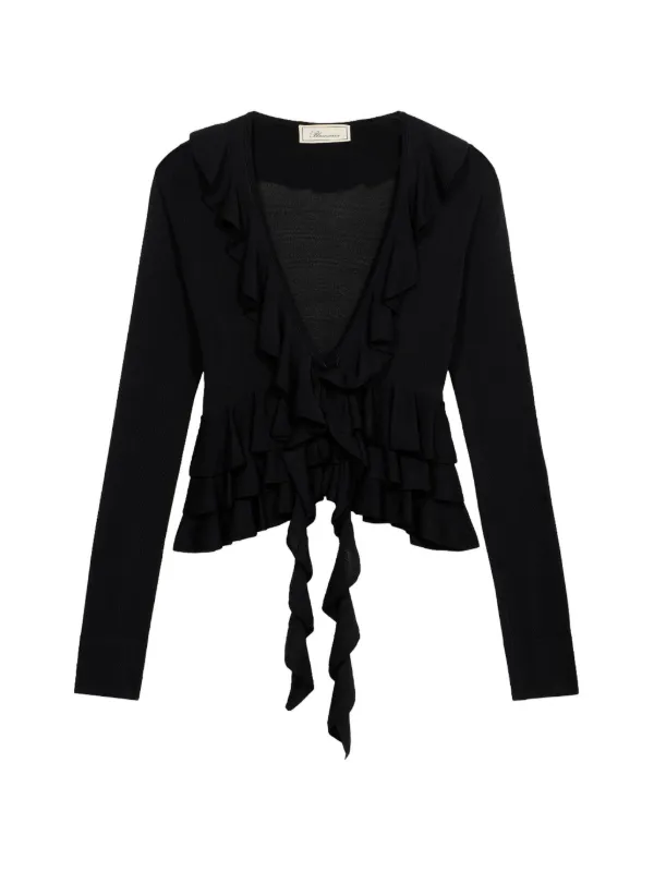 Blumarine ラッフル カーディガン | ブラック | FARFETCH JP