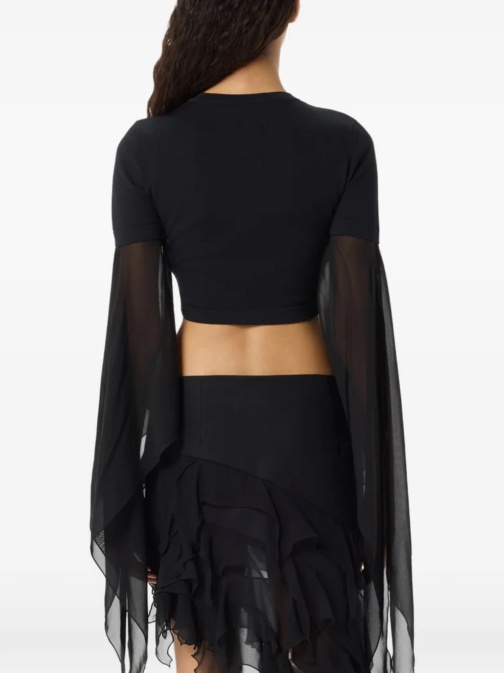 Blumarine Vest met vlinder-applicatie en flared mouwen Zwart