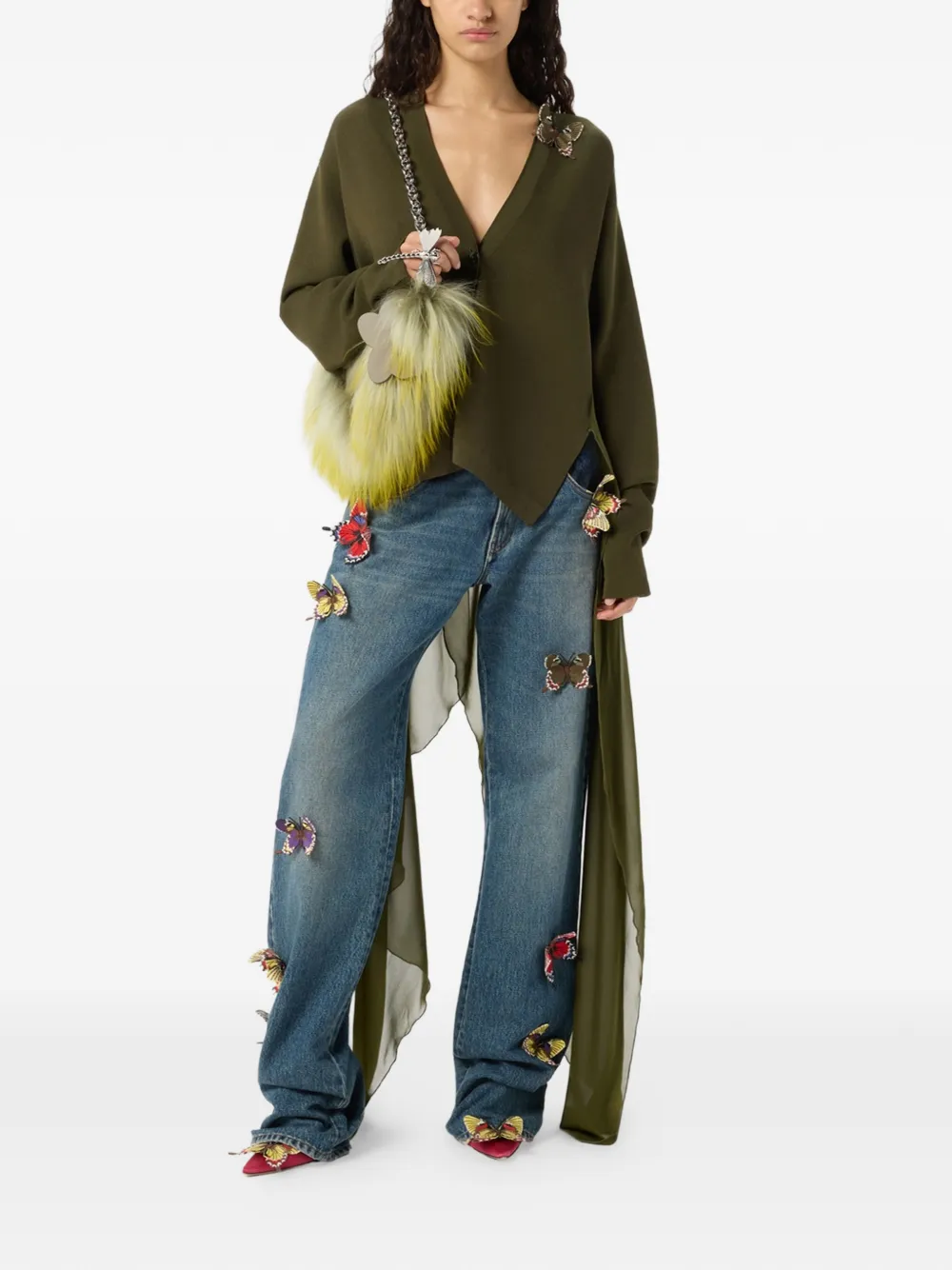 Blumarine Vest met vlinderapplicatie Groen