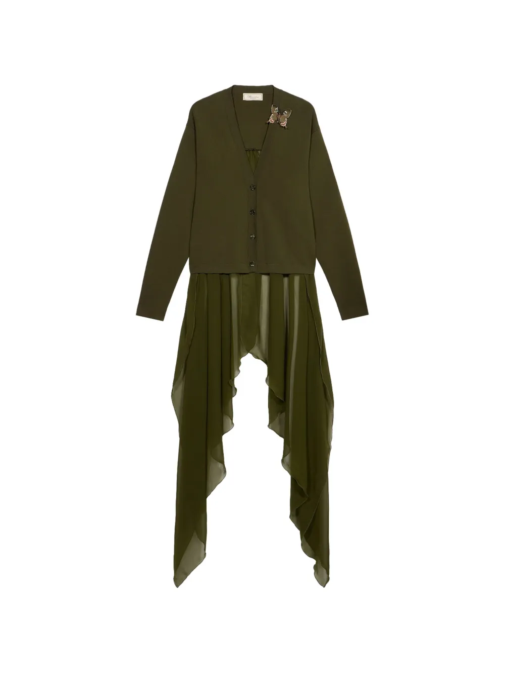 Blumarine Cardigan mit Schmetterling-Applikation - Grün