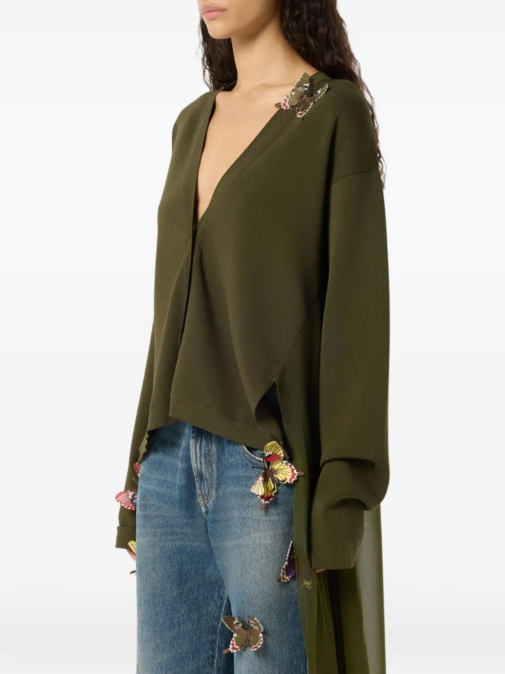 Blumarine Vest met vlinderapplicatie Groen