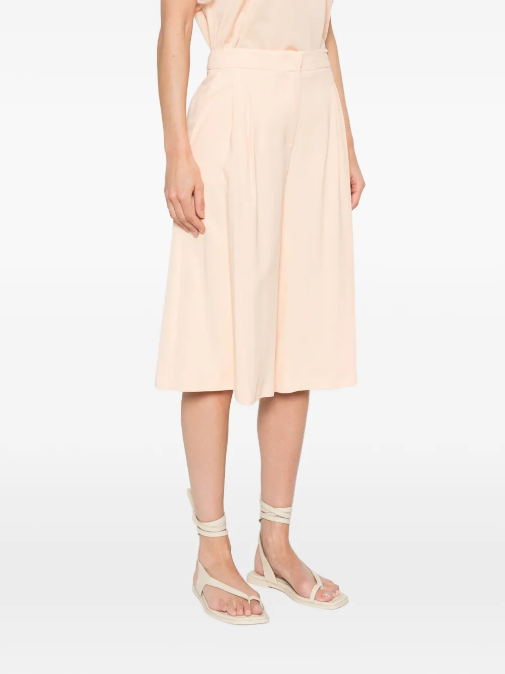 TWINSET Geplooide shorts Beige