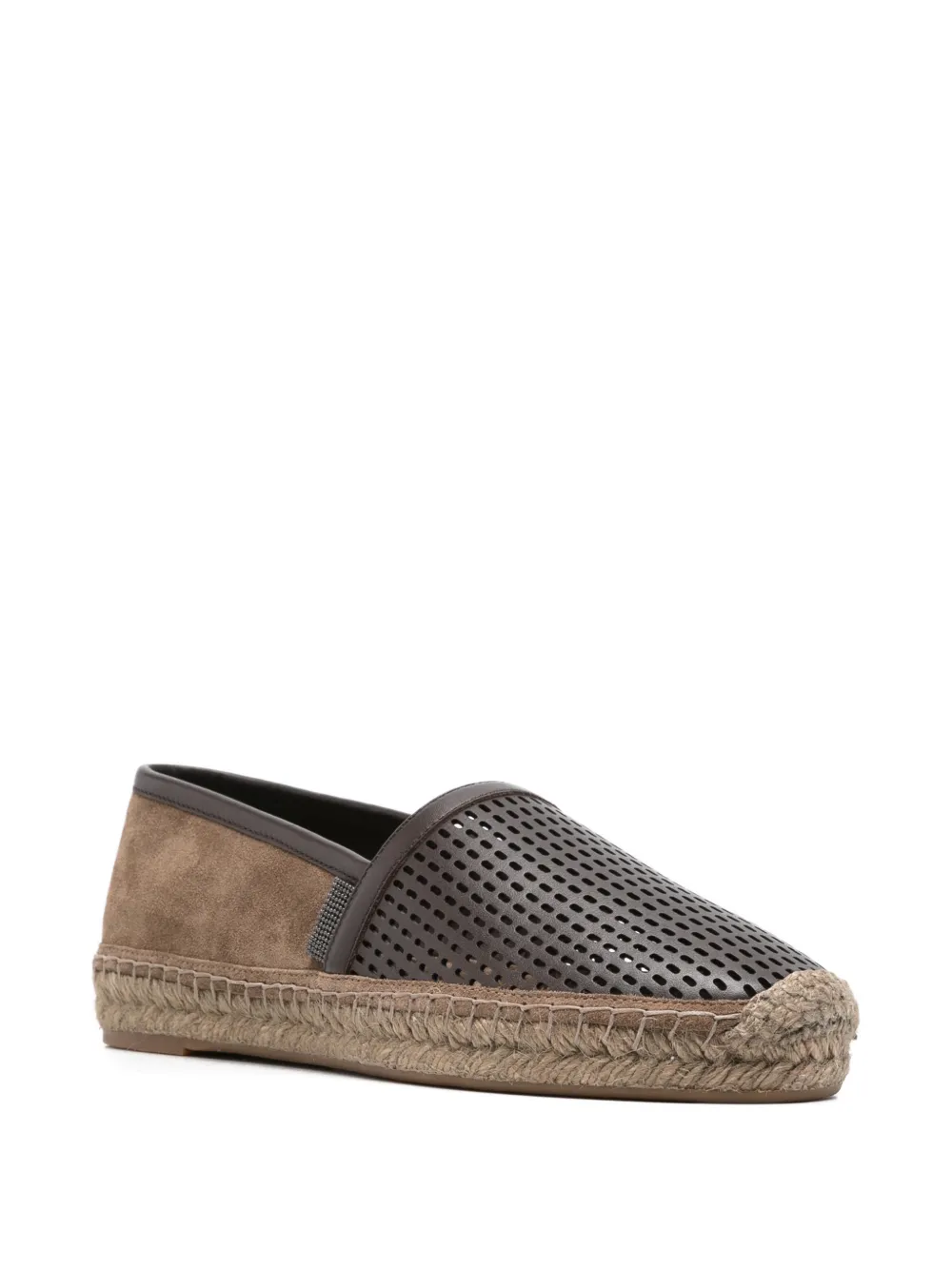 Brunello Cucinelli Geperforeerde espadrilles Bruin