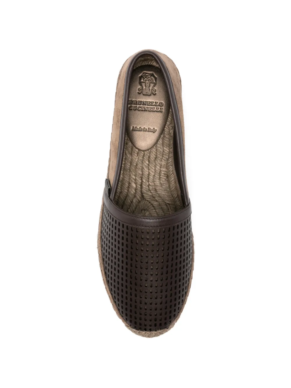 Brunello Cucinelli Geperforeerde espadrilles Bruin