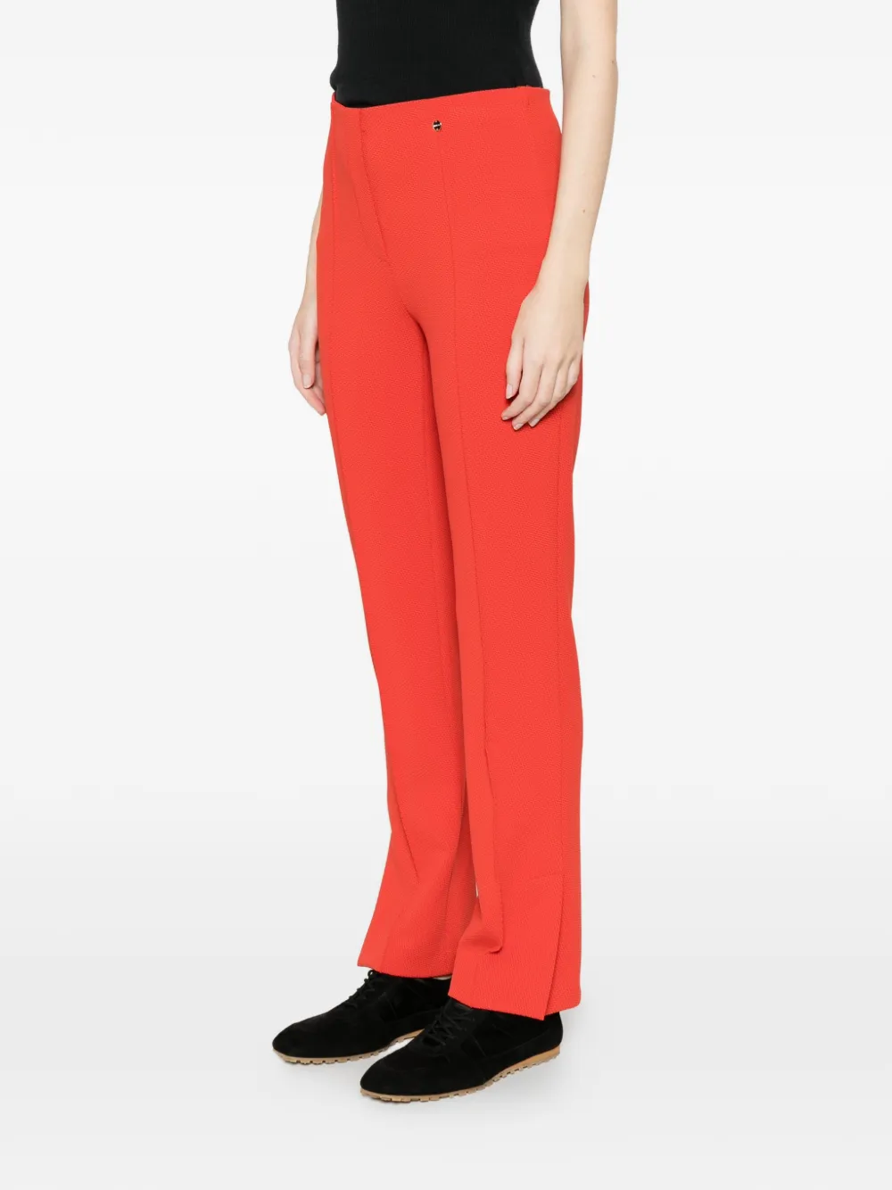  Marccain Logo-appliqué Trousers - Red 