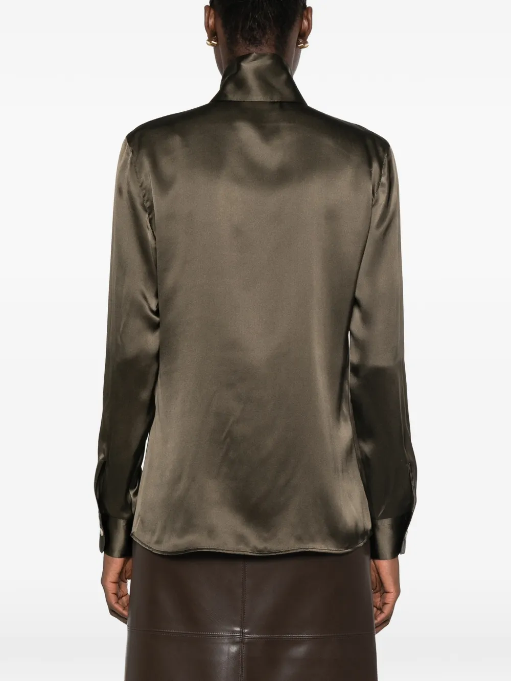 KHAITE Zijden blouse met verwassen effect Groen