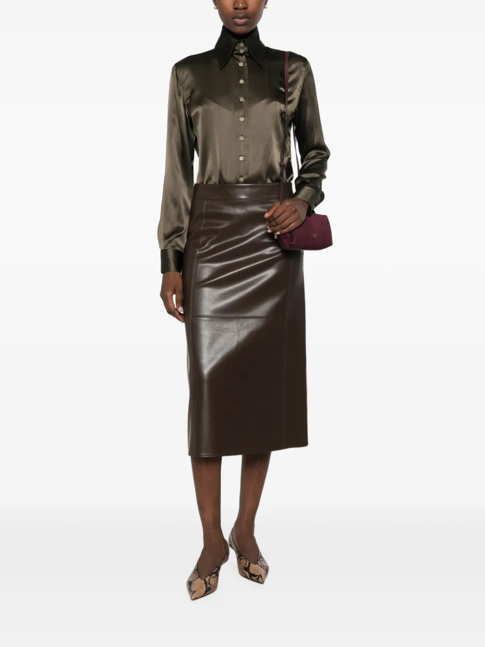 KHAITE Zijden blouse met verwassen effect Groen