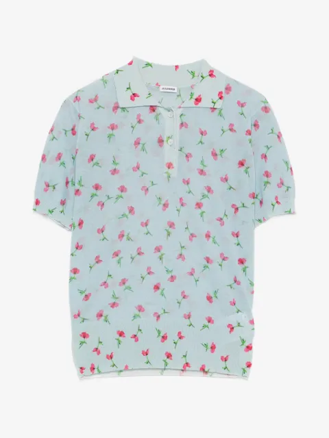 Jil Sander floral polo top