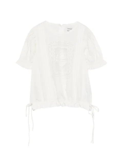 DAMSON MADDER Mabel lace-panelled puffed-sleeve blouse