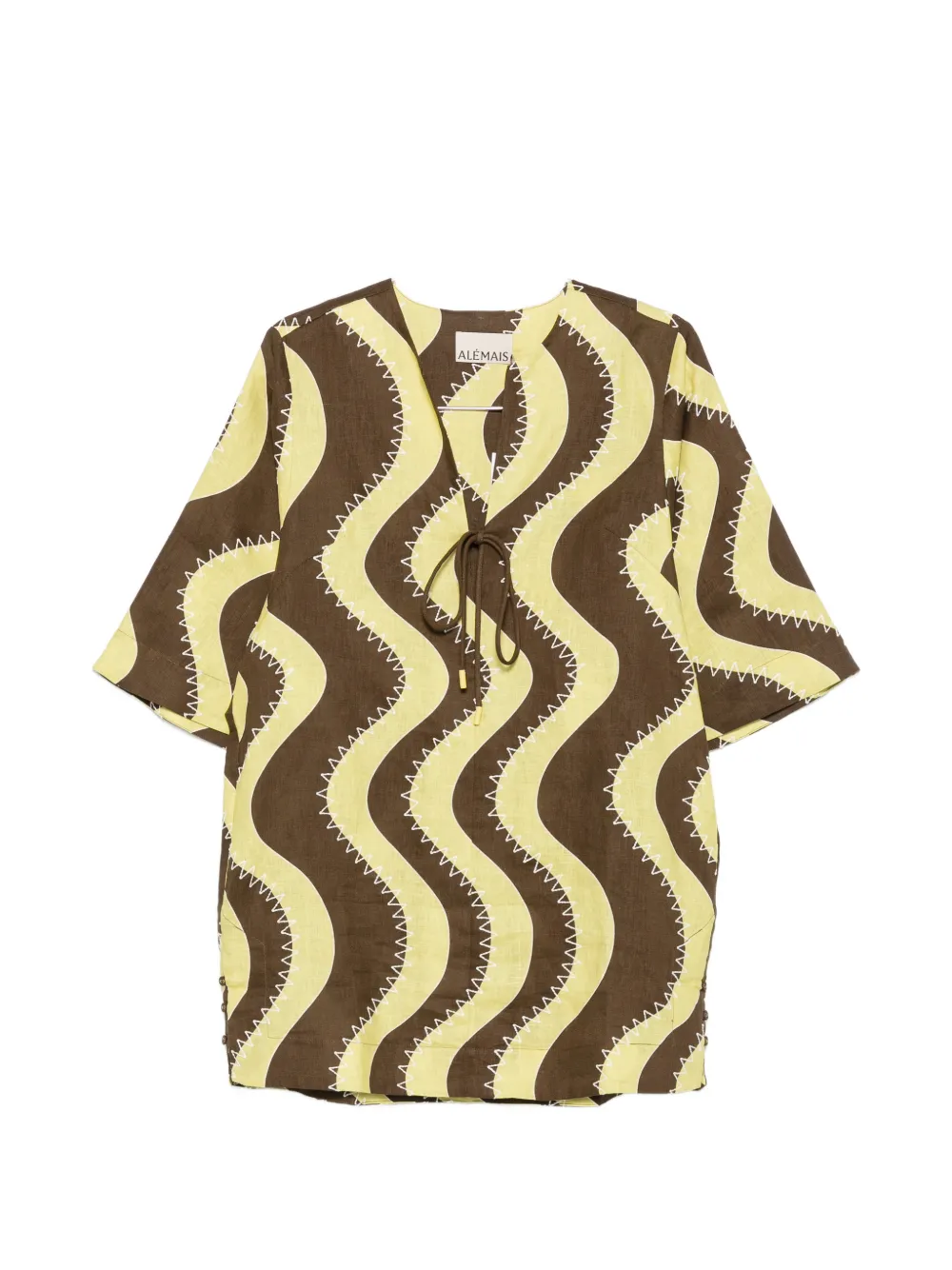 ALEMAIS Frankie wave-print mini dress - Braun