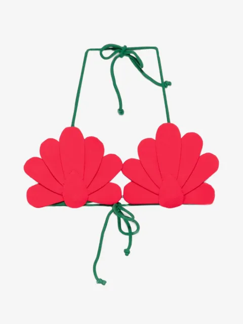 FARM Rio scalloped-edge triangle bikini top