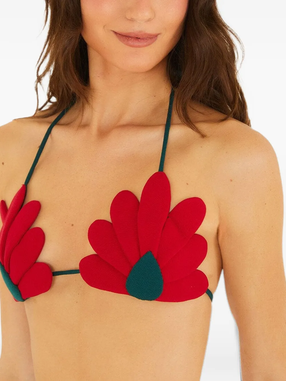 FARM Rio Red 3D Flower bikinitop Groen