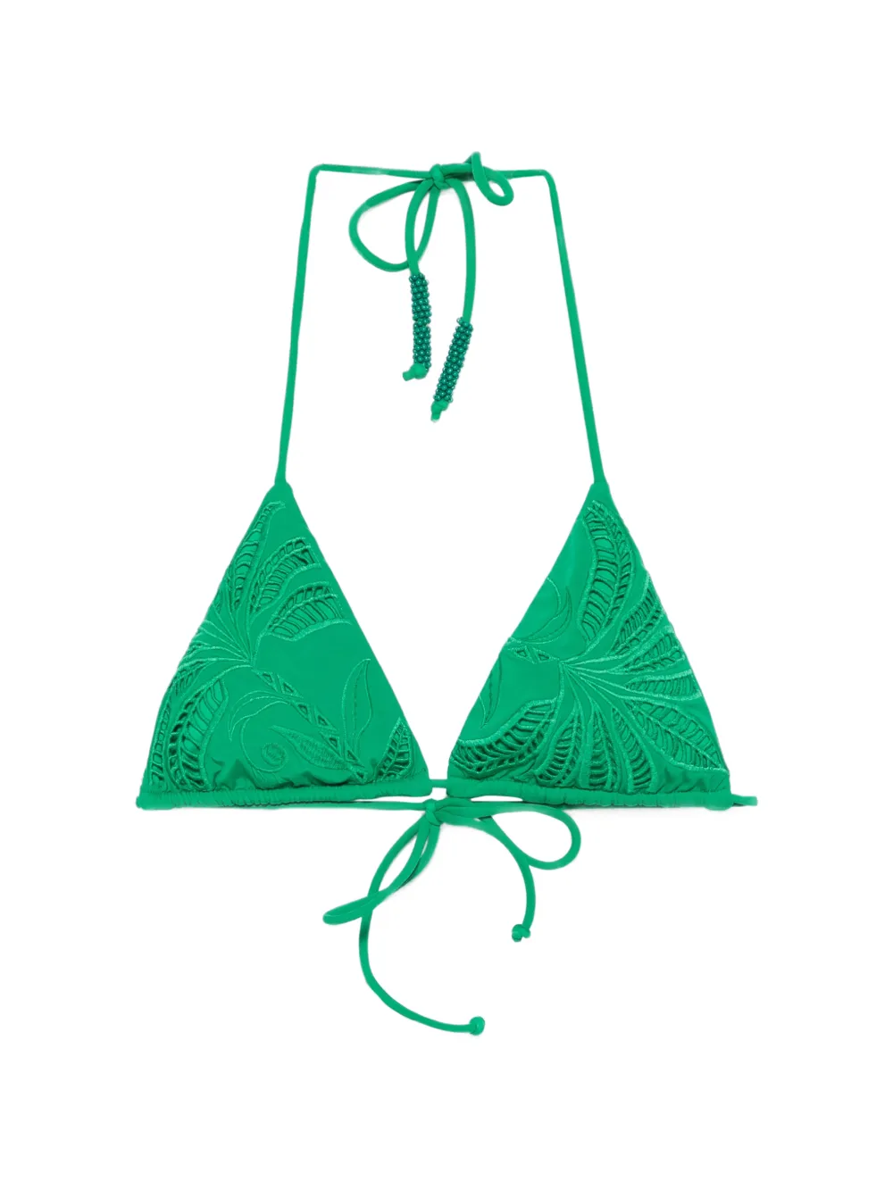 FARM Rio embroidered triangle bikini top - Verde
