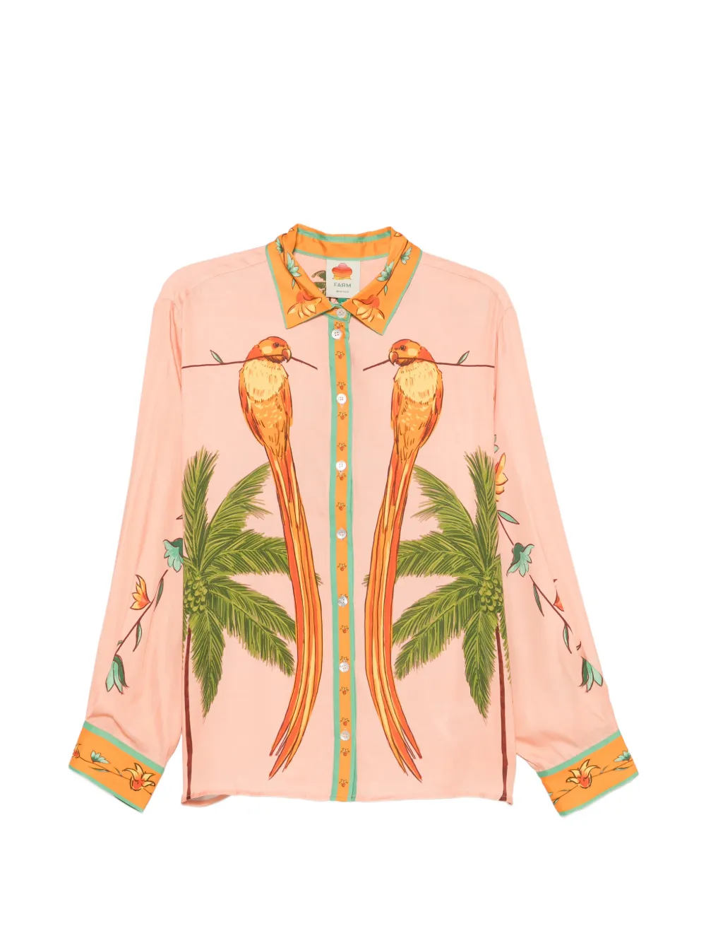 FARM Rio birds-print long-sleeve shirt - Rosa