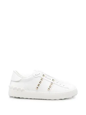 VALENTINO ロゴストラップ スニーカー Valentino Garavani Open Sneaker In Calfskin Leather | White | FARFETCH