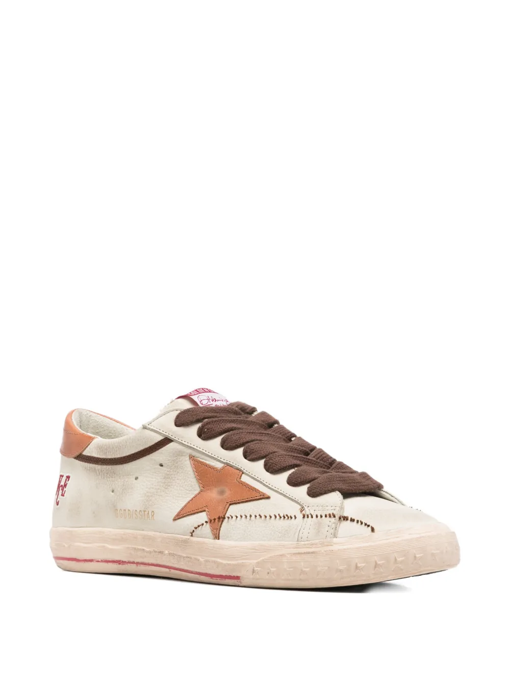 Golden Goose Leren sneakers met ster-applicatie Beige