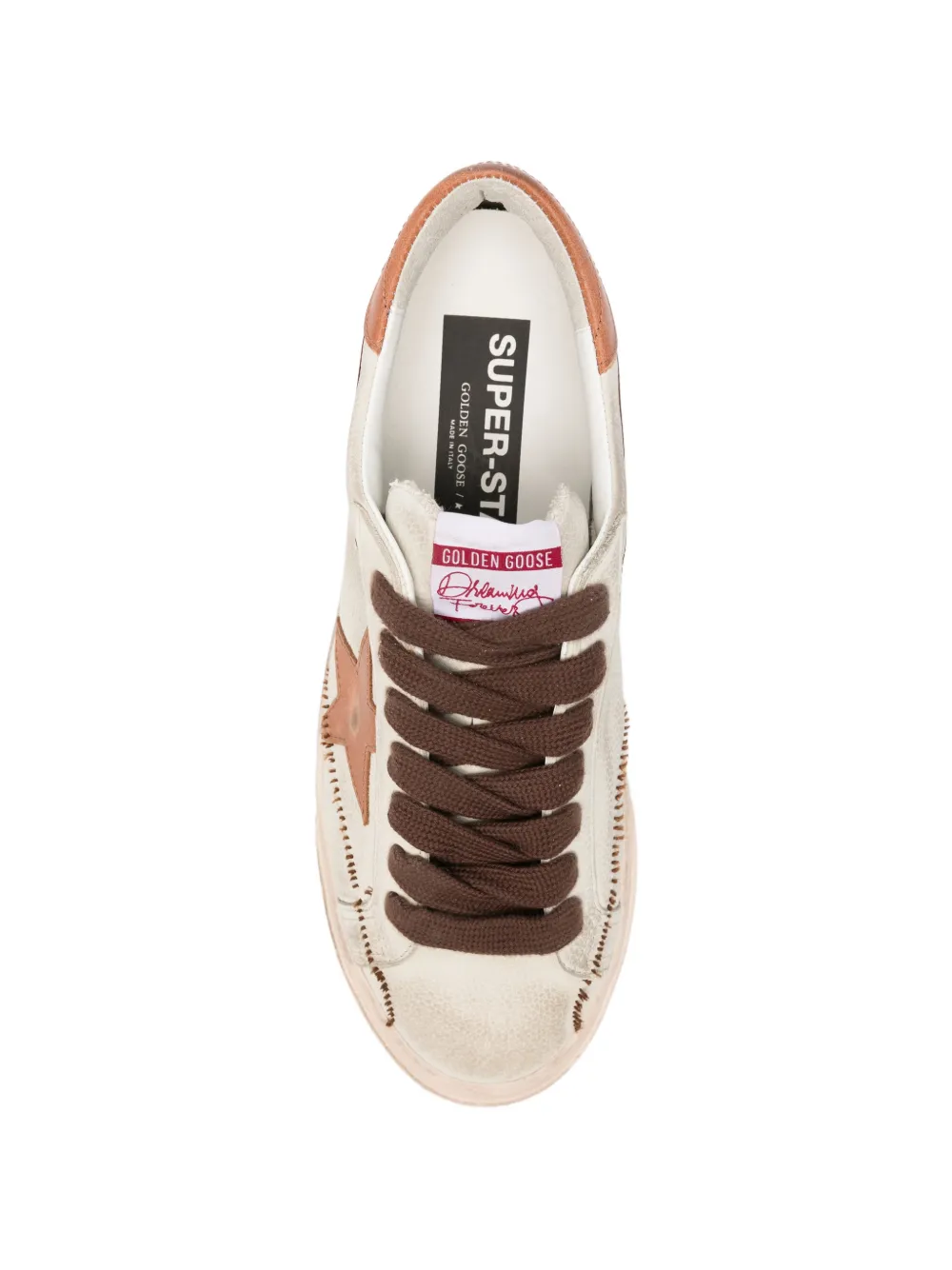 Golden Goose Leren sneakers met ster-applicatie Beige
