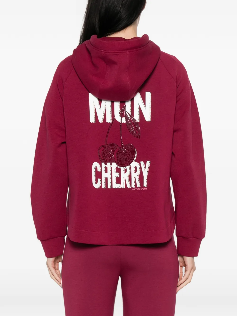 MARCCAIN Hoodie met logoprint Rood