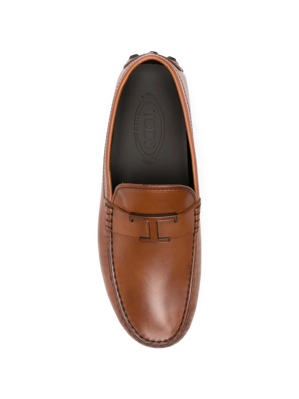 Tod's Leren loafers met logoplakkaat Bruin