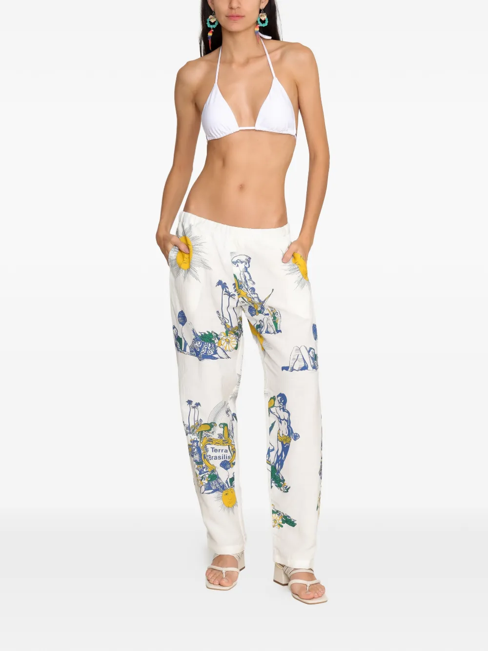 Amir Slama Broek met print Beige