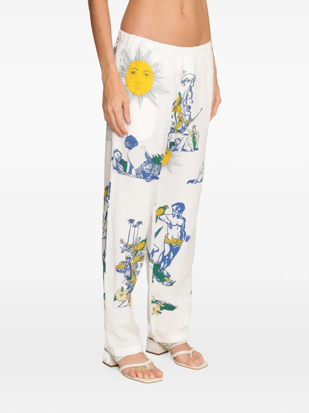 Amir Slama Broek met print Beige