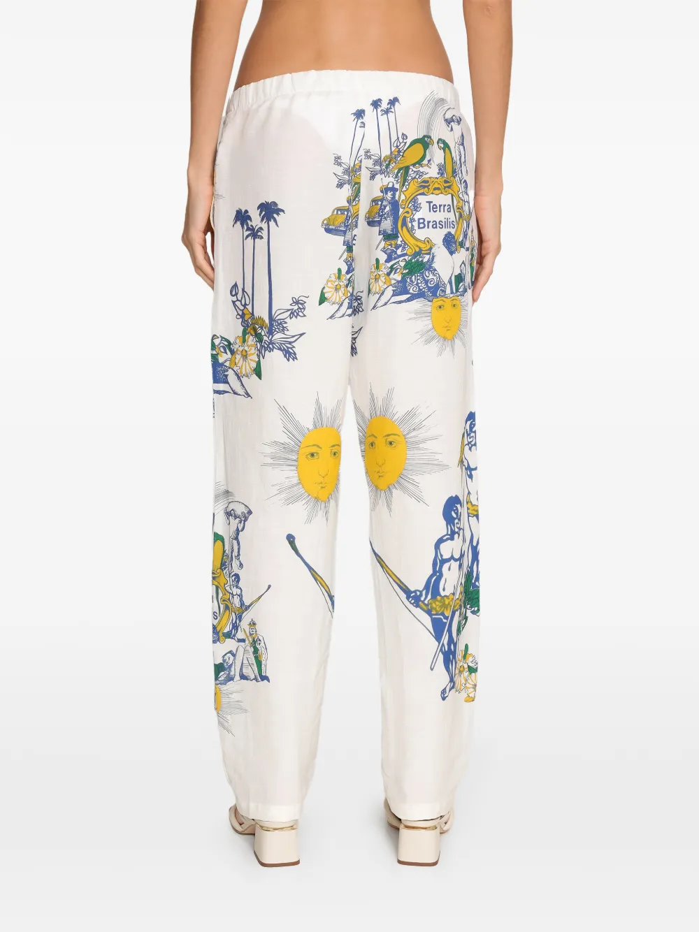Amir Slama Broek met print Beige