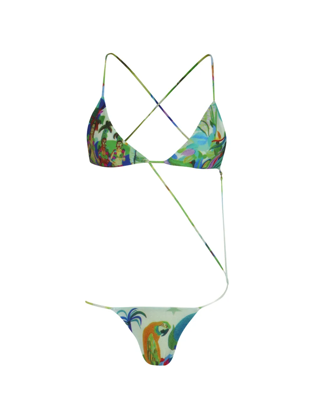 Amir Slama print tie bikini - Verde