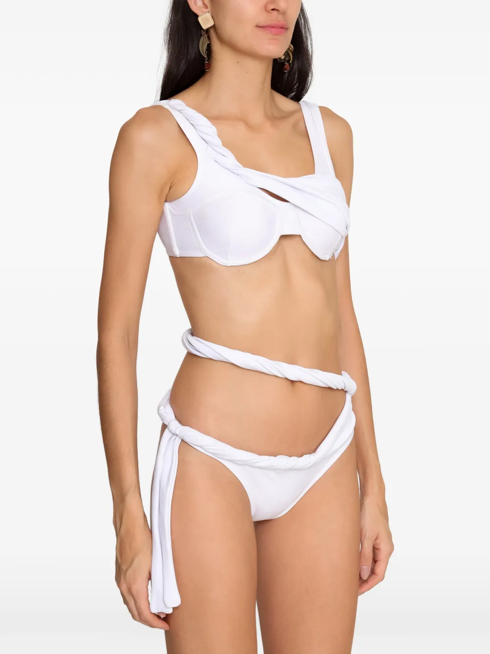 Amir Slama Gedraaide bikini Wit