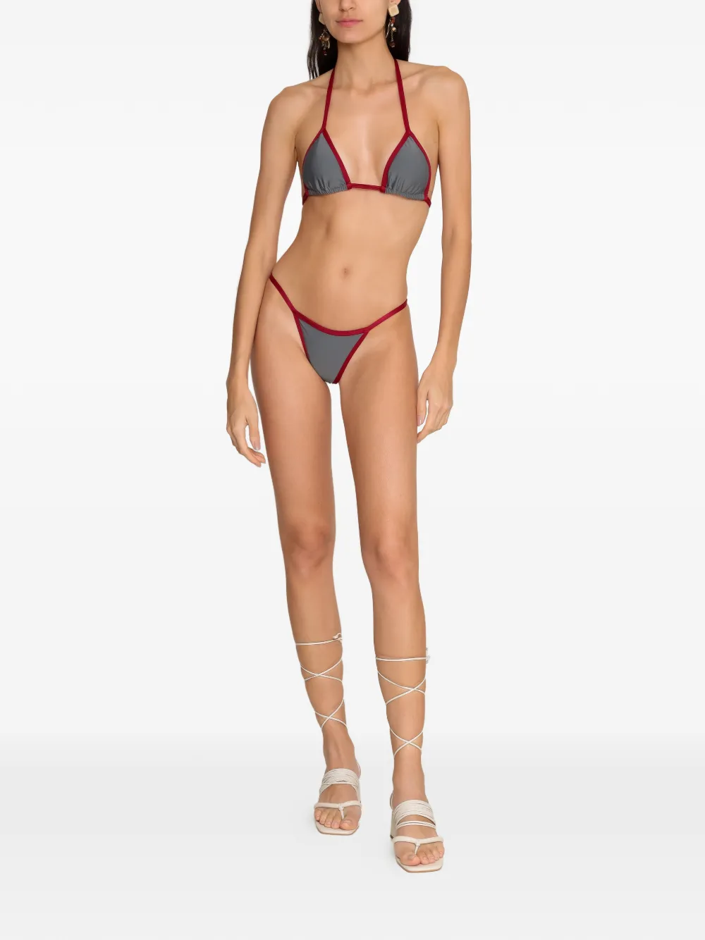  Amir Slama X Jade Picon Triangle-top Bikini - Grey 