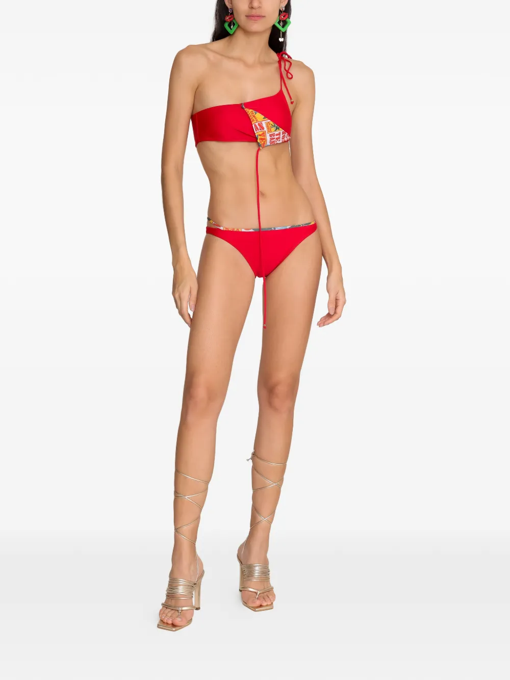 Amir Slama Asymmetrische bikini Rood