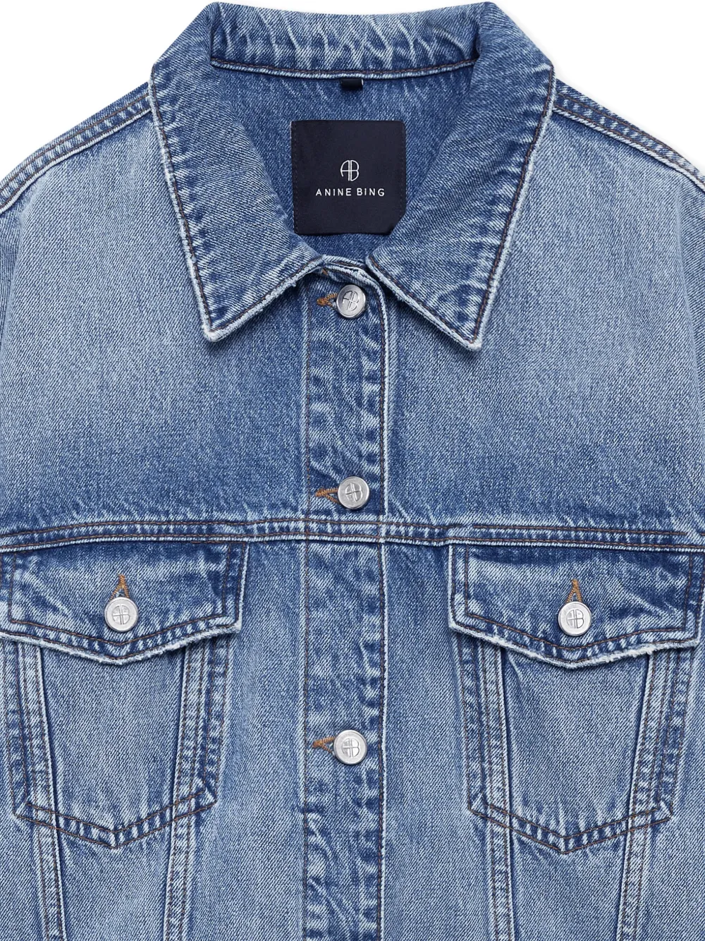 ANINE BING Quincy denim jack met knopen Blauw