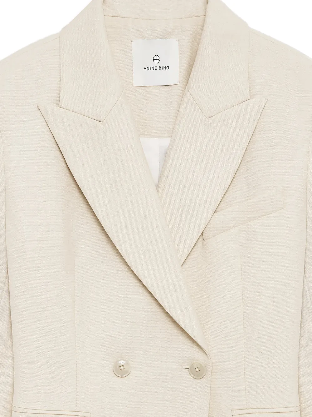 ANINE BING Tiphaine blazer met dubbele rij knopen Beige