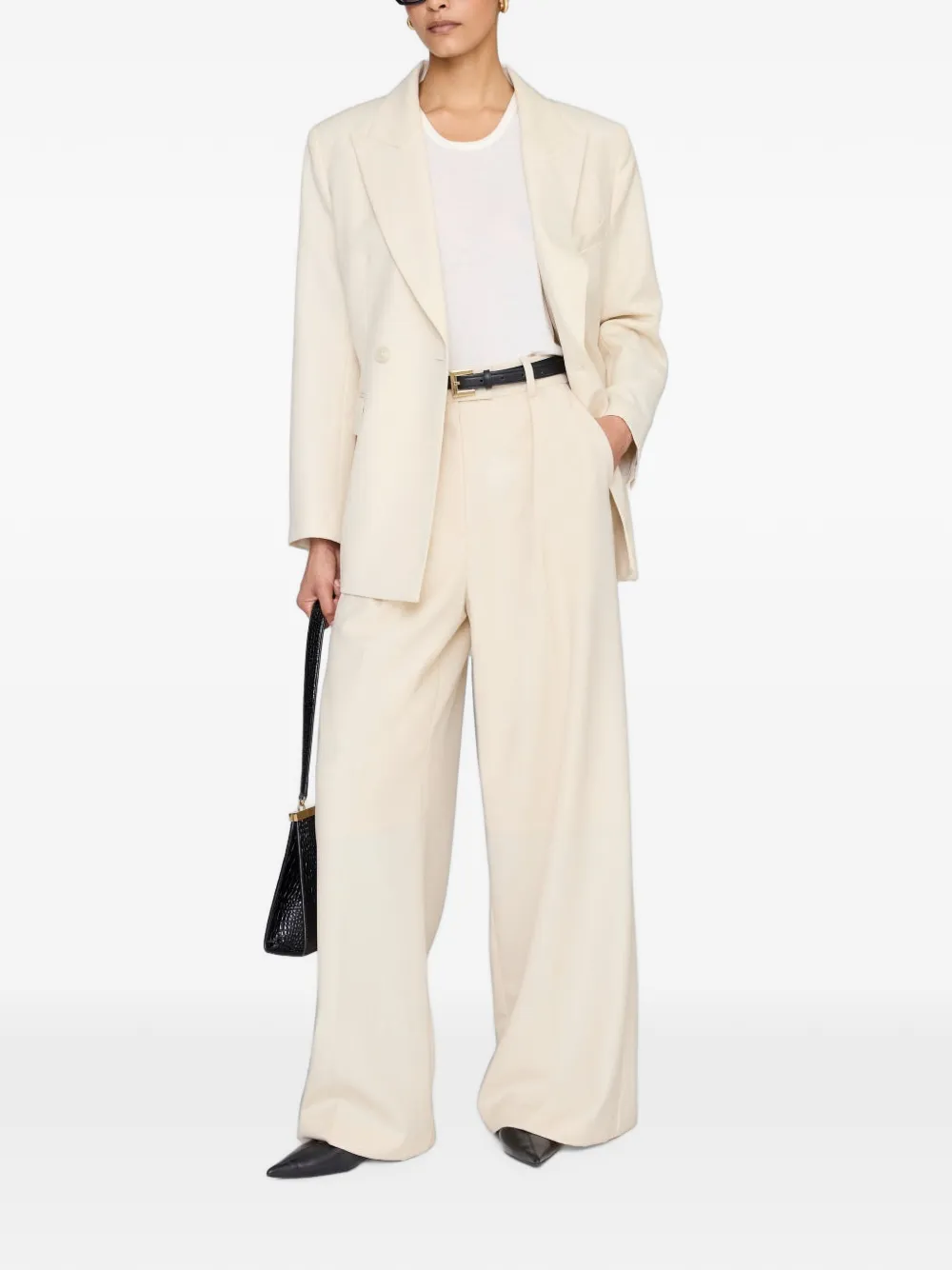 ANINE BING Tiphaine blazer met dubbele rij knopen Beige