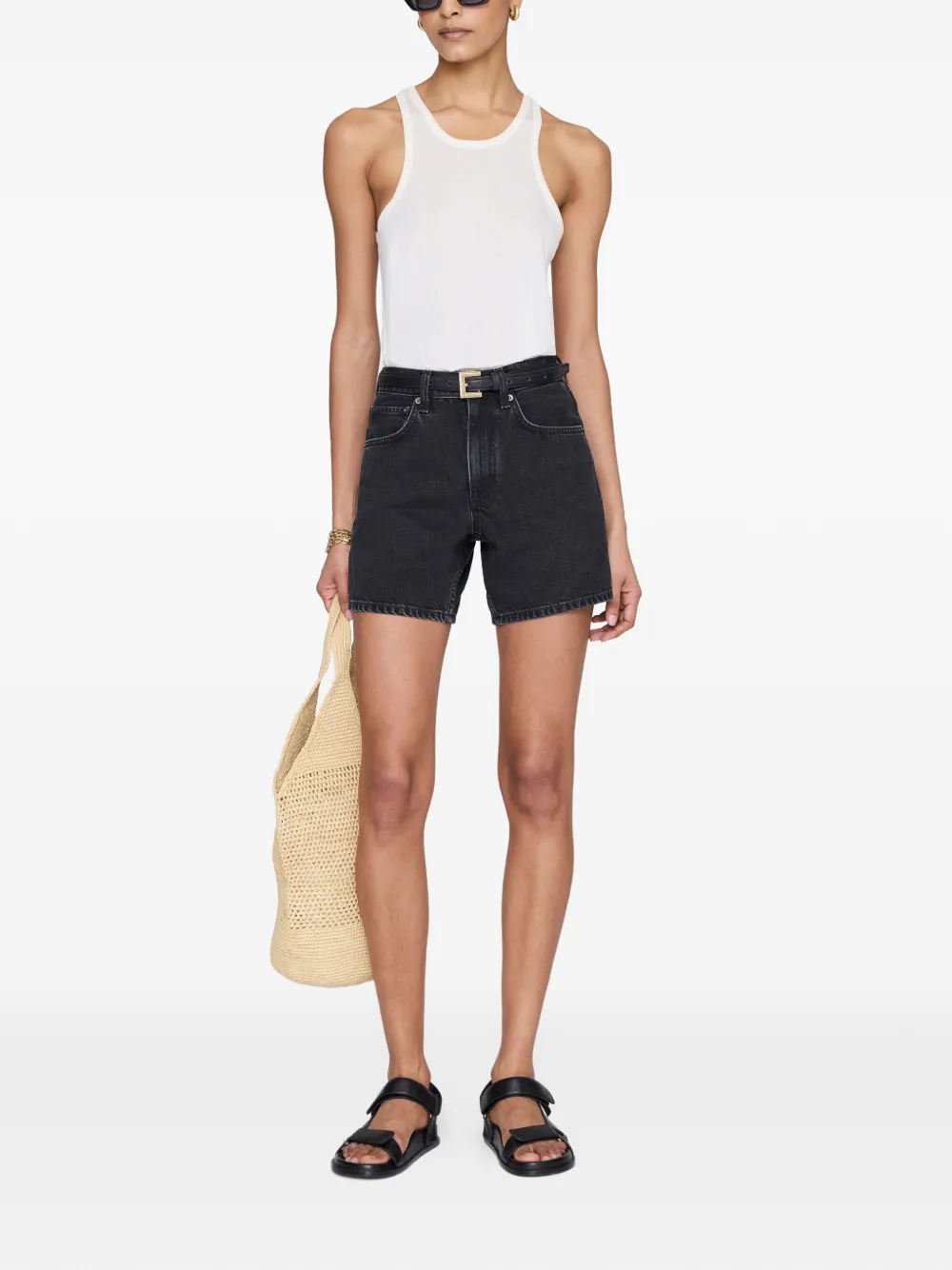 ANINE BING Shorts met knopen Zwart