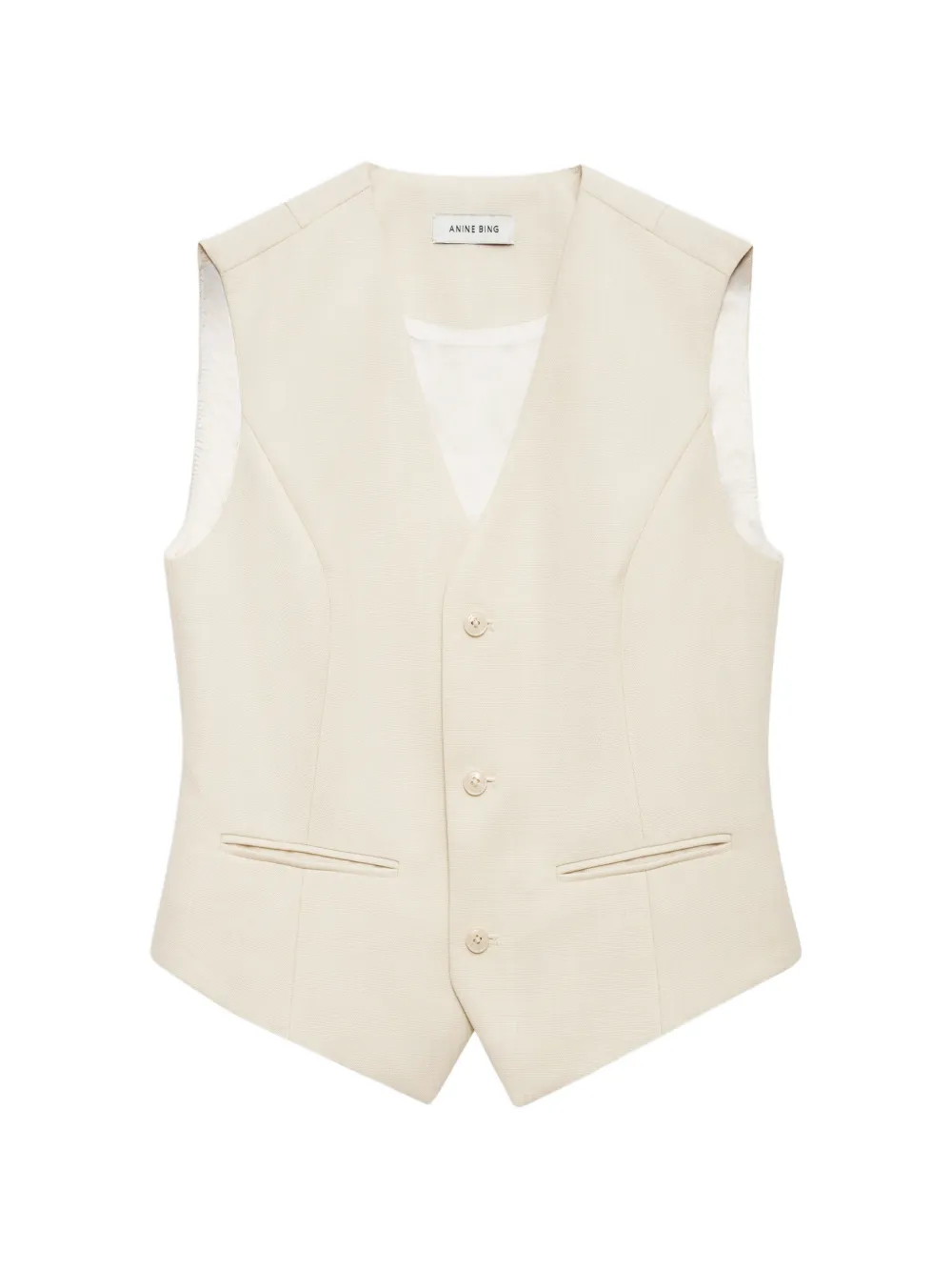ANINE BING Mario button V-neck waistcoat - Neutrals