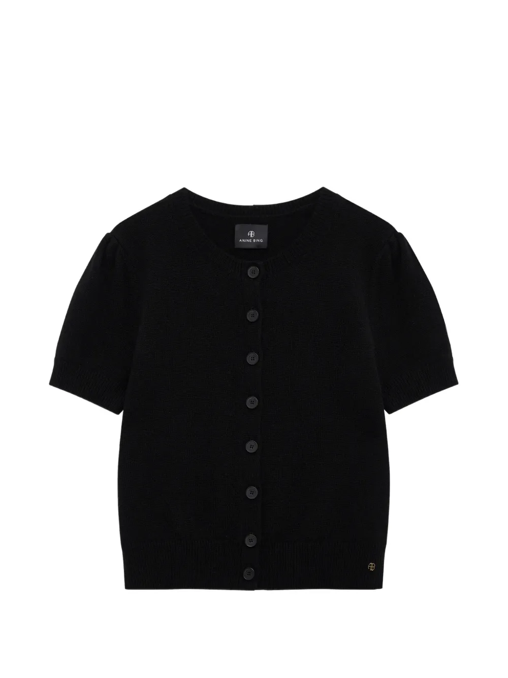 ANINE BING Gracie short-sleeve cardigan - Black