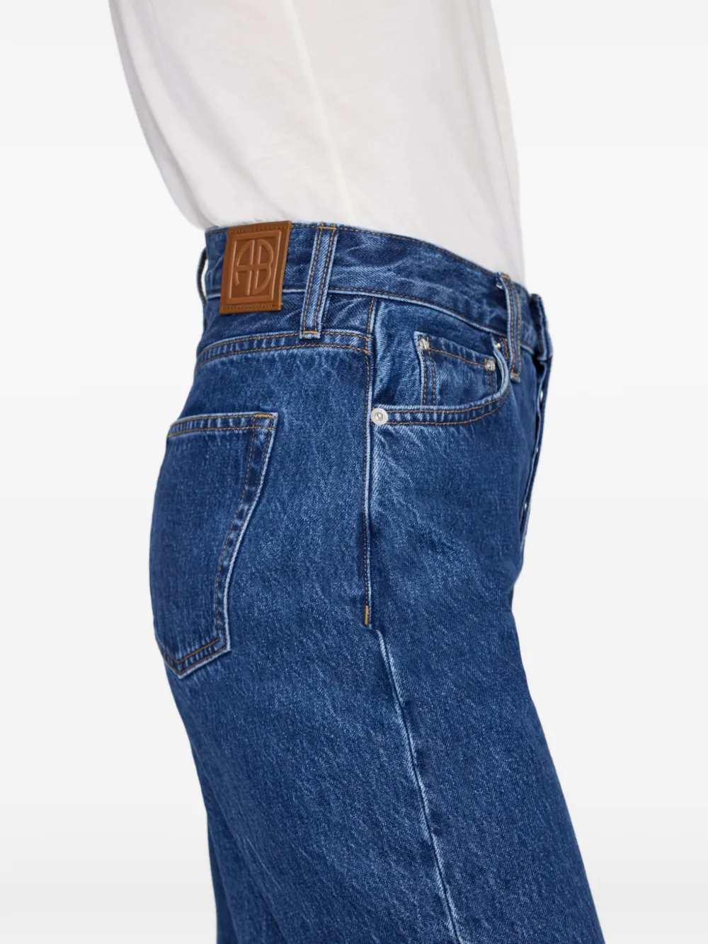 ANINE BING Fritz jeans met logopatch Blauw