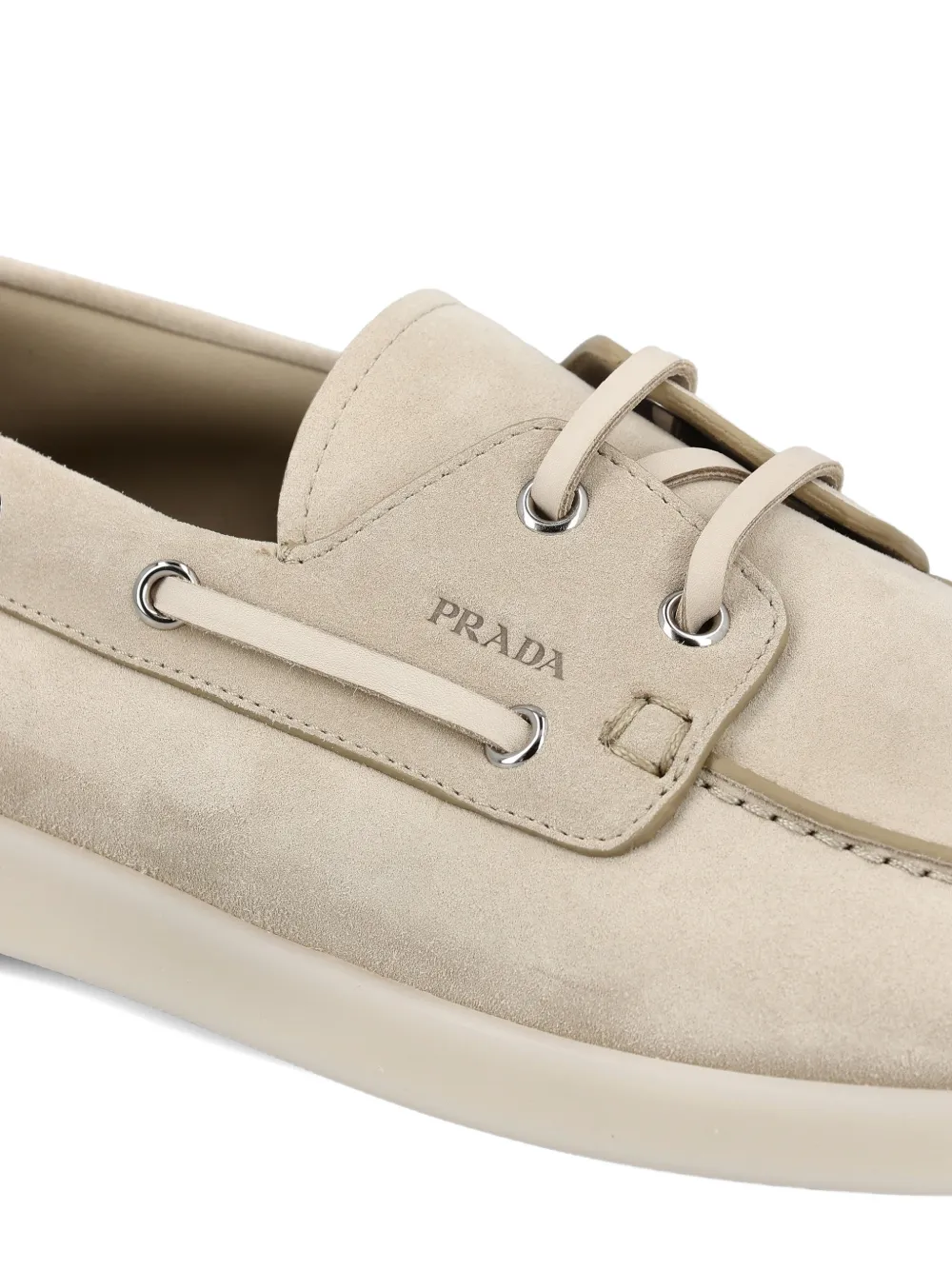 Prada suede boat shoes Beige