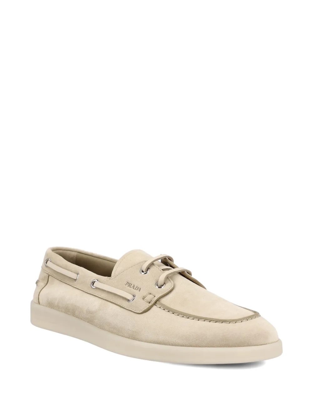 Prada suede boat shoes Beige