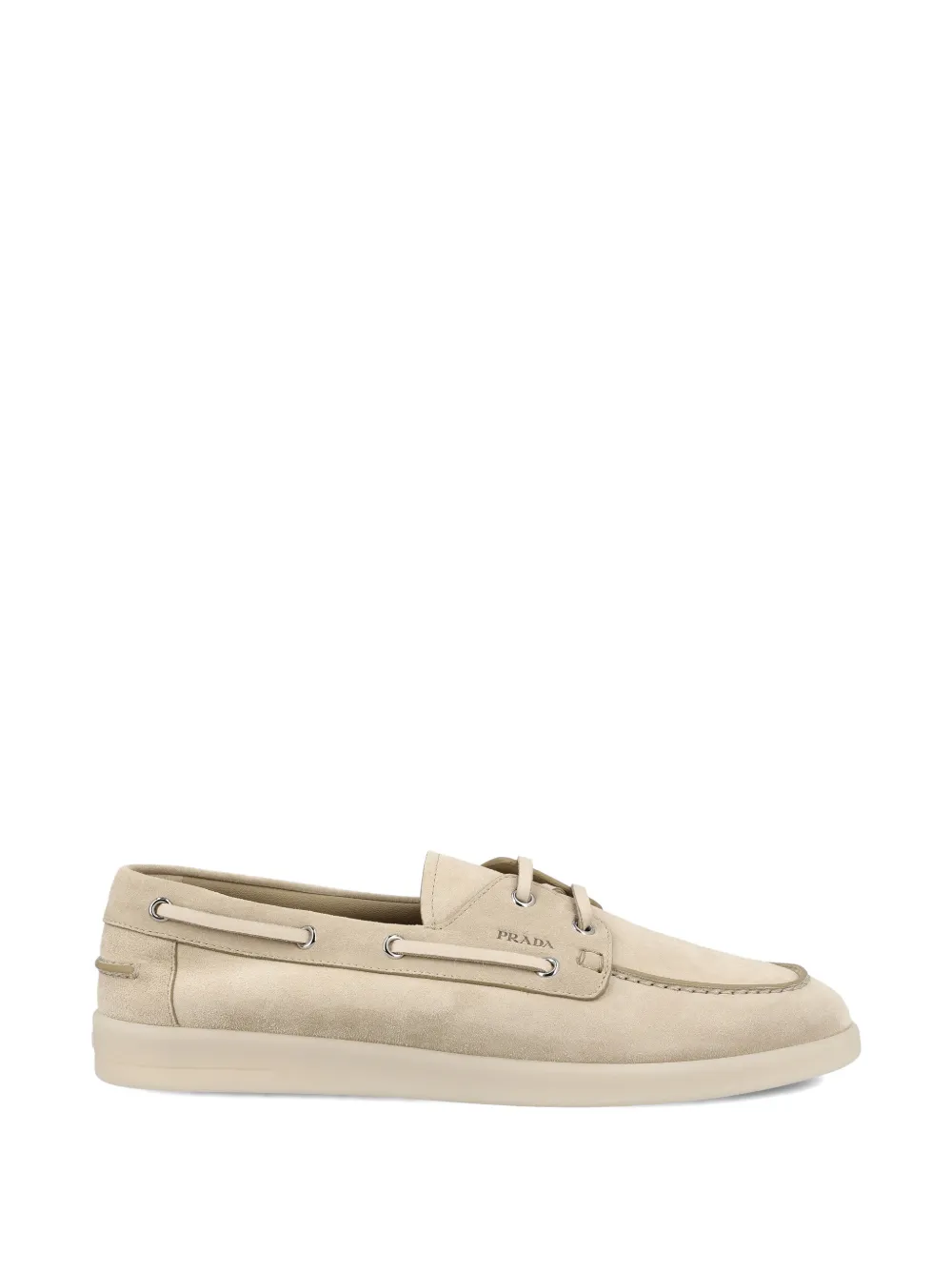 Prada suede boat shoes Beige