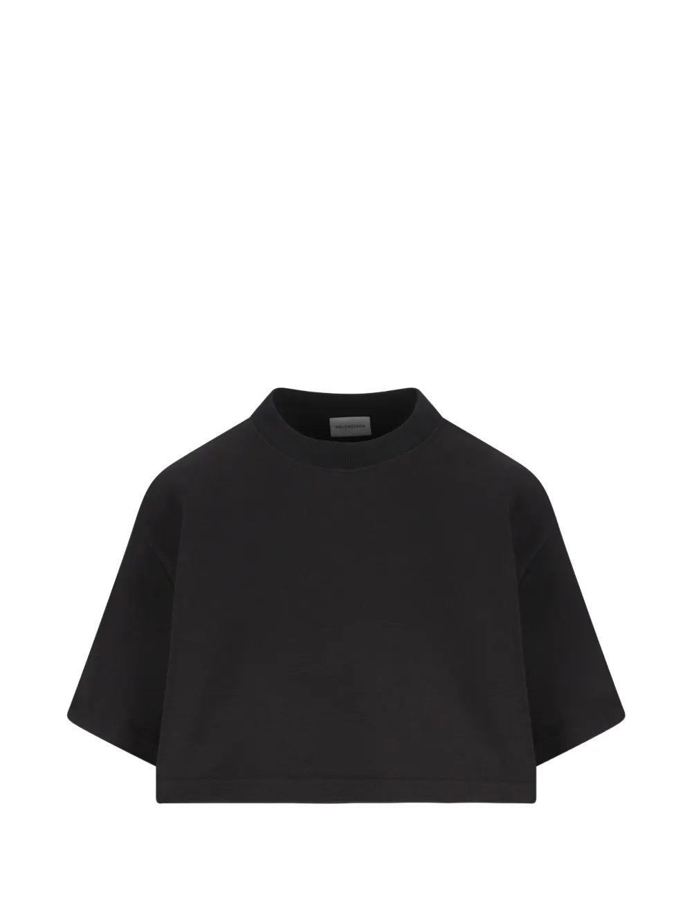 Balenciaga embroidered cropped T-shirt - Nero