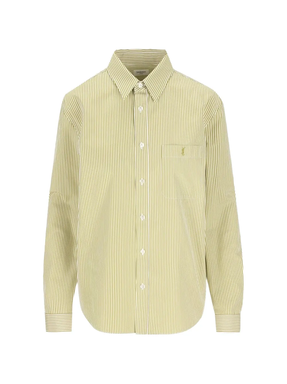 Saint Laurent striped pocket shirt - Green