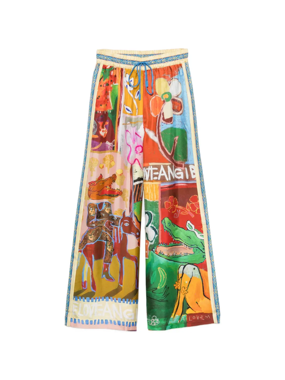 ALEMAIS Mlak graphic-print palazzo pants - Arancione