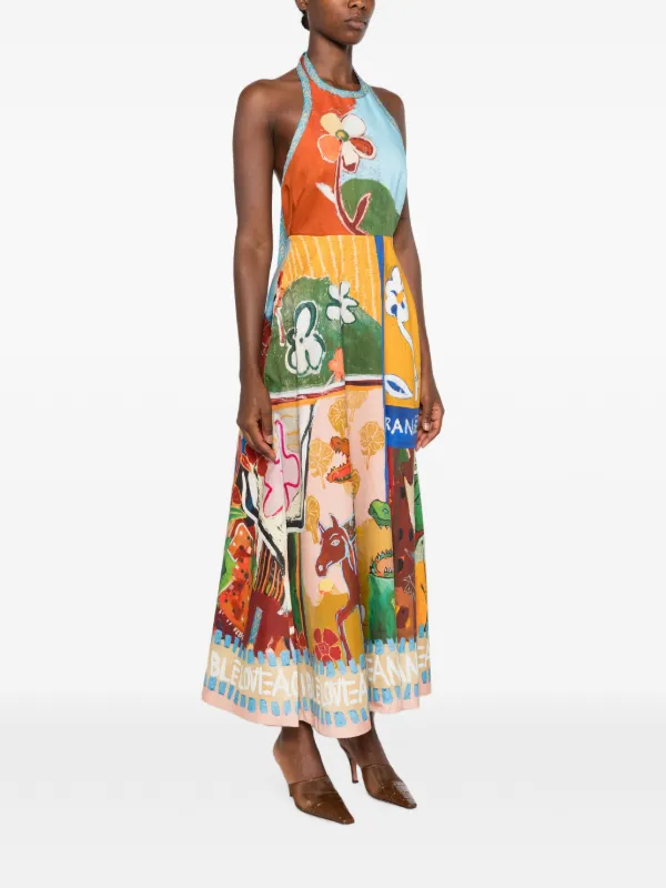 alemais marine halter mini dress Mlak | Yellow semi-formal midi dress